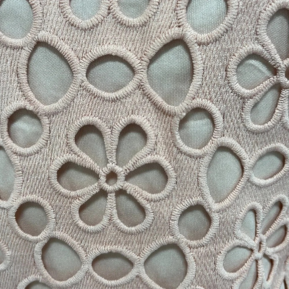 Just Me Lattice Dress NWT Long Sleeve Cut Out Floral Midi Pink Size Medium M - Picture 9 of 17